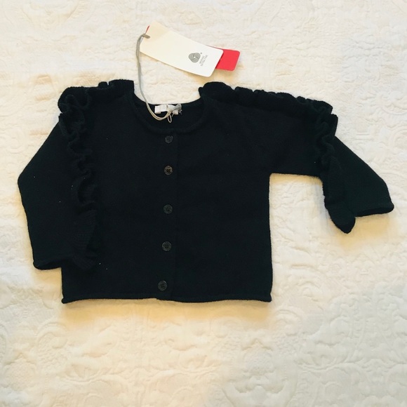 👑HP🎊il Gufo*Black Merino Wool Cardigan**$168 - Picture 4 of 6